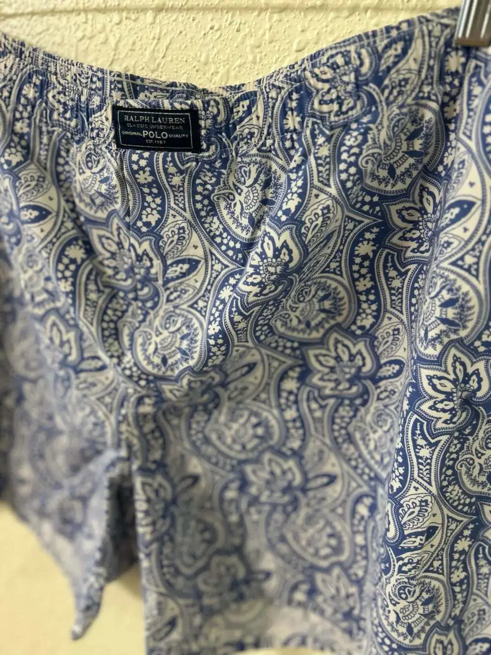 Polo Ralph Lauren Classic Blue Paisley Print Cotton Boxer Shorts